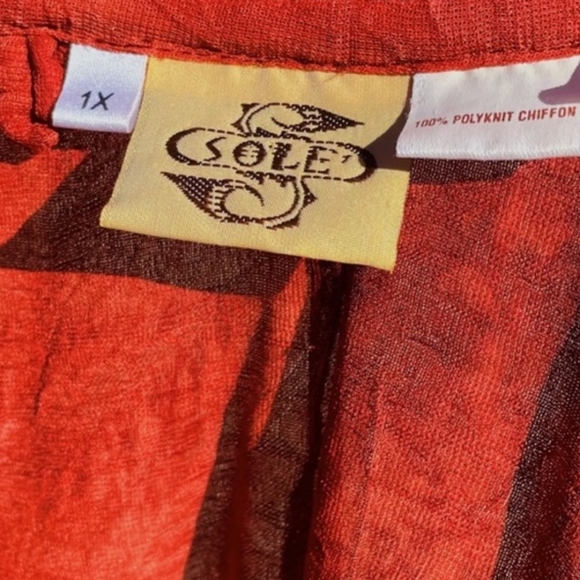 Vibrant red/orange Dress with long jacket - Picture 4 of 4